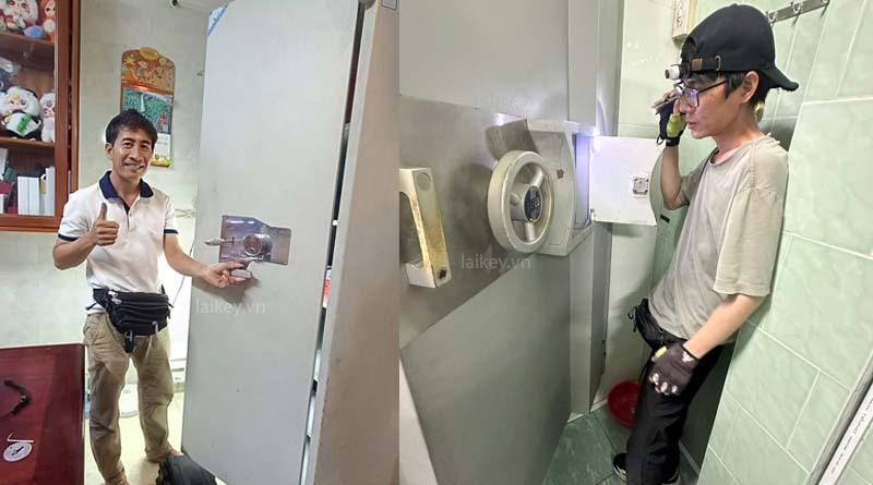 Hình ảnh minh họa tiếp nhận thông tin khách hàng về tình trạng két sắt, không bao gồm thao tác mở.