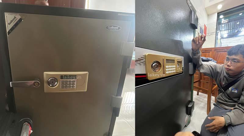 Hình ảnh minh họa ghi nhận trạng thái cơ học cửa két sắt, không bao gồm thao tác mở.