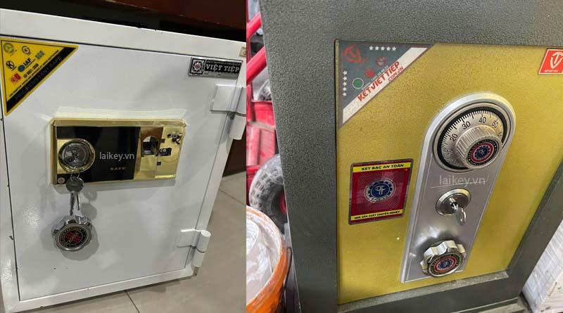 Thợ khóa kiểm tra két sắt Việt Tiệp khi khách gặp hiện tượng xoay nặng hoặc kẹt. Hình ảnh minh họa và không bao gồm thao tác mở.