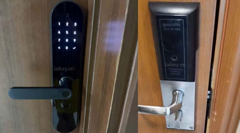 hình minh họa quan sát khóa điện tử từ bên ngoài